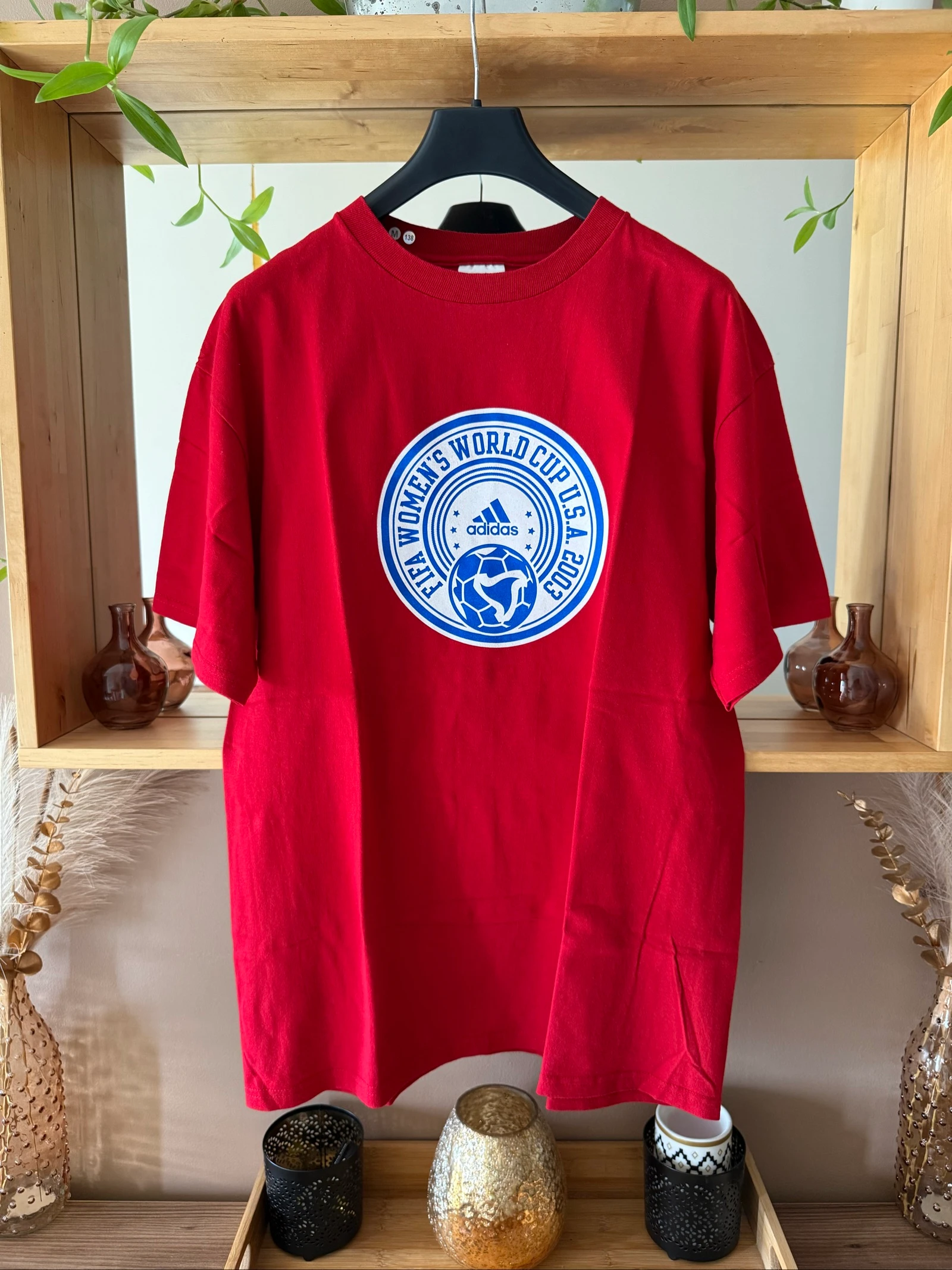 T-shirt Adidas Vintage Homme M – FIFA Women’s World Cup USA 2003 – Rouge